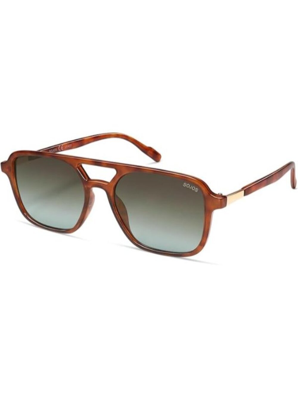 SOJOS Women Aviator Sunglasses Rectangle Sun Glasses Orange Frame Grey Lens